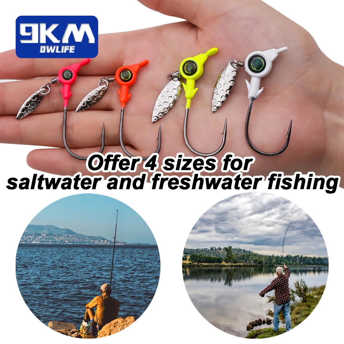 Jig Head con cuchilla giratoria para vinilo – agua salada - imagen 3