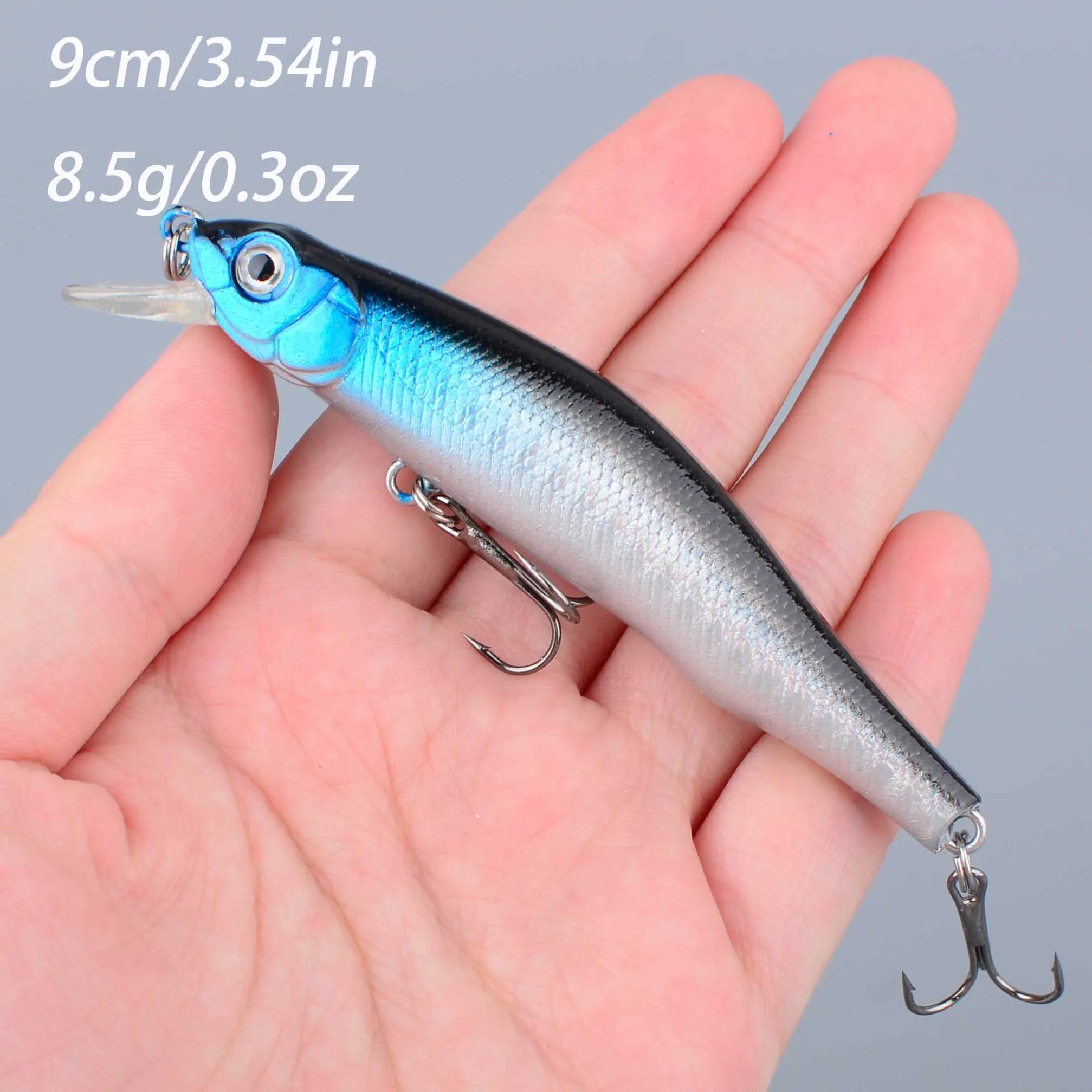 Señuelo Minnow hundimiento Crankbait duro con ojos 3D para pesca - imagen 5