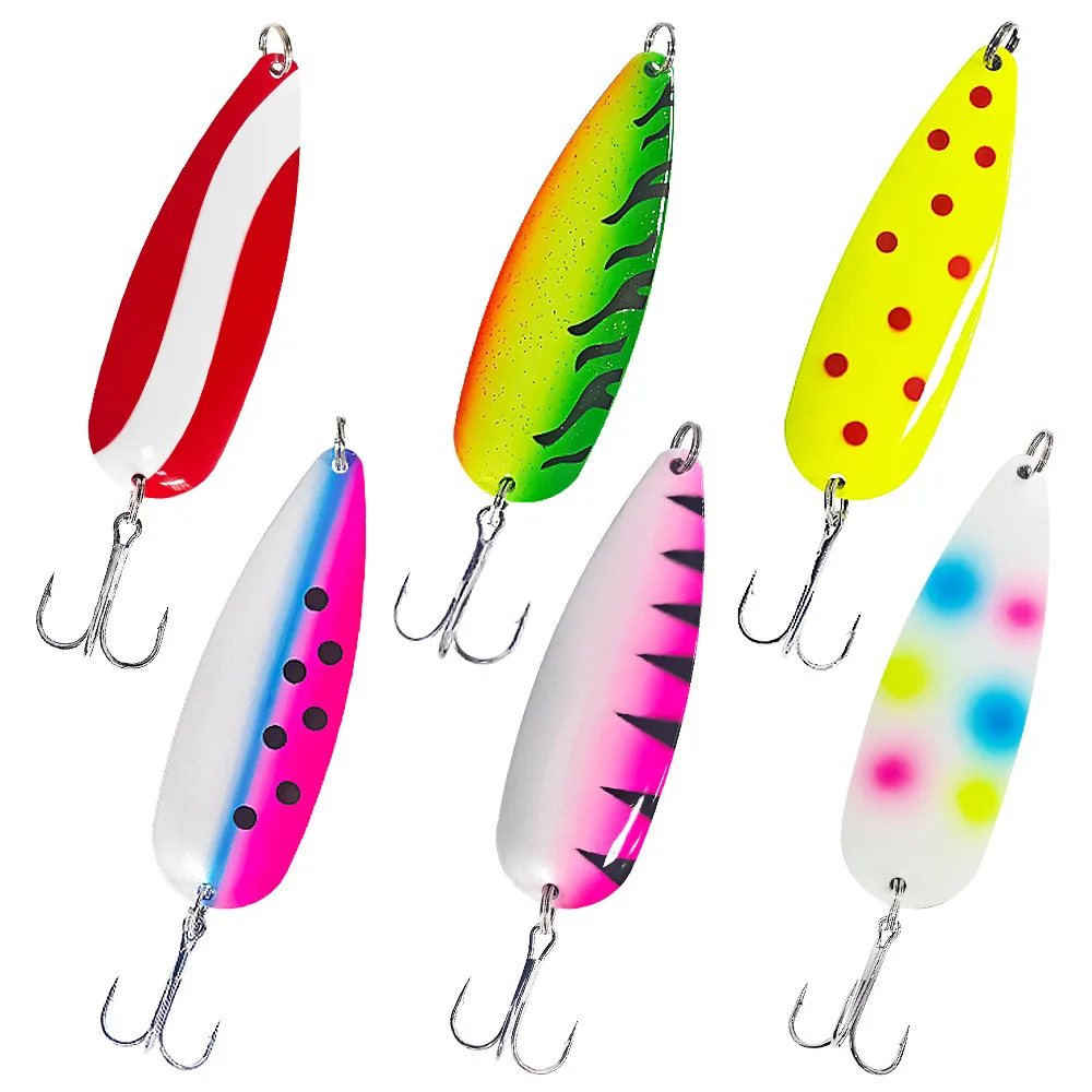 Señuelo metálico de zinc multicolor con anzuelo triple de alcance - imagen 4