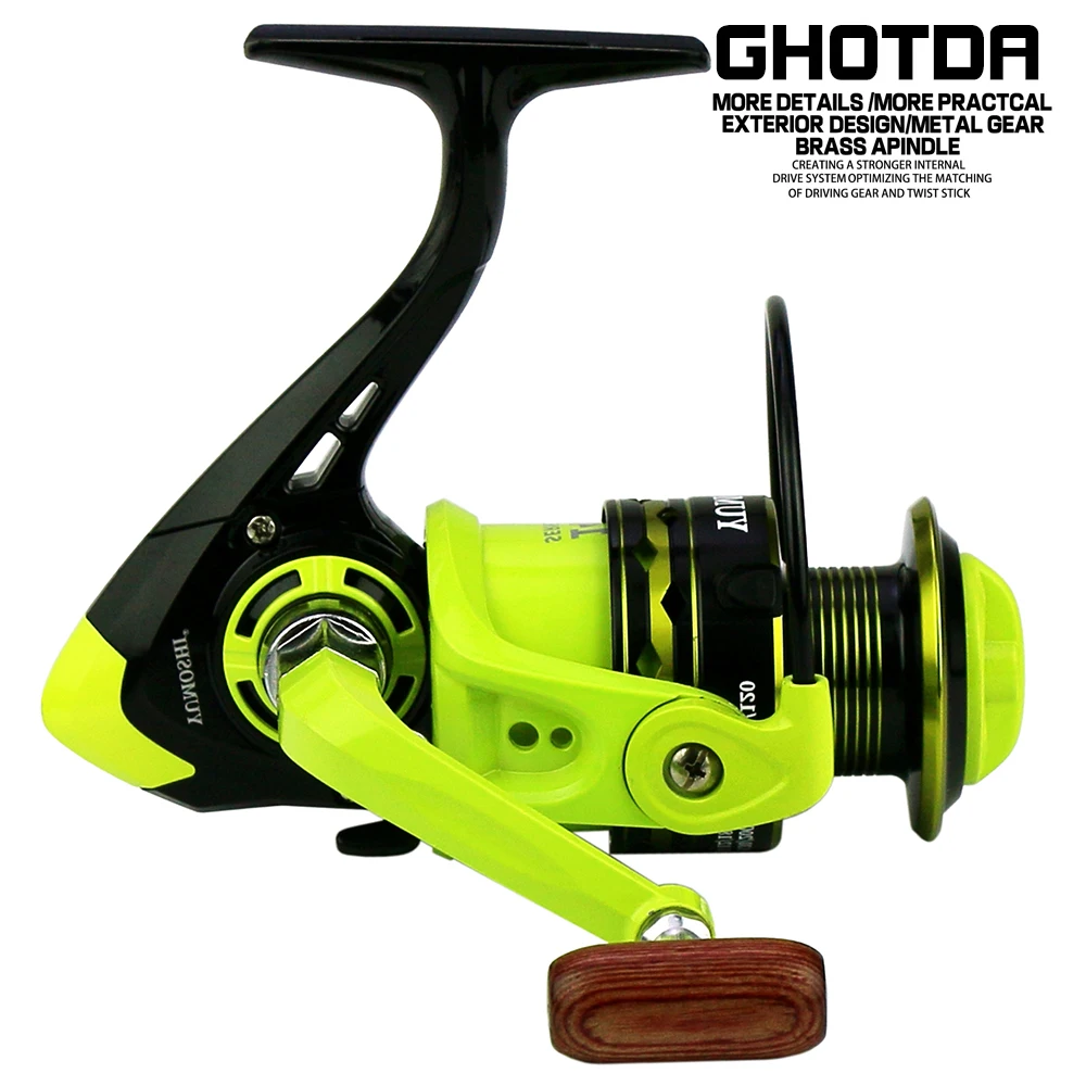 Carrete Ghotda spinning agua salada – 5.2:1 velocidad, potente ultrligero