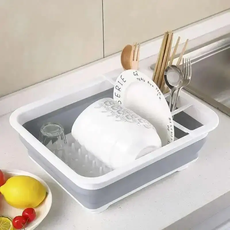 Escurridor plegable multifuncional para vajilla, organizador práctico - imagen 2