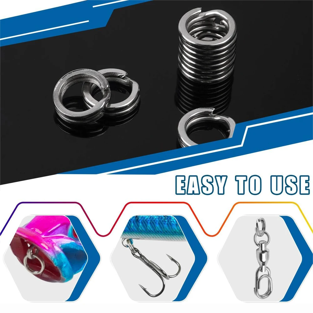 Anillos divididos acero inoxidable para señuelos agua salada - imagen 3