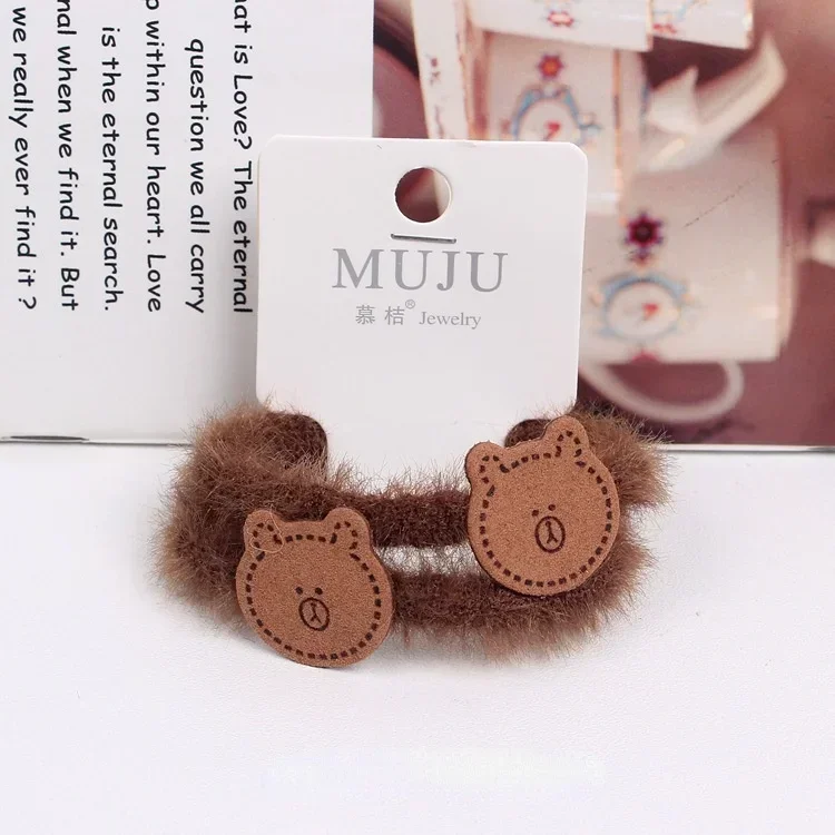 Coletero de peluche con oso adorable té con leche, invierno - imagen 3