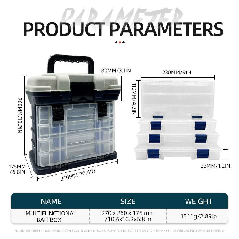 Caja de pesca ShareShark multifuncional para señuelos y accesorios