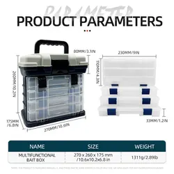 Caja de pesca ShareShark multifuncional para señuelos y accesorios