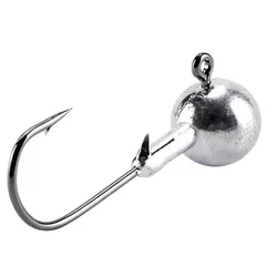 Anzuelos jig head plomados de cabeza redonda para vinilo lubina