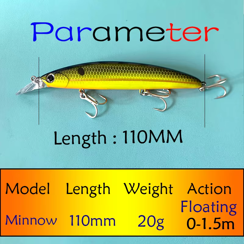 Jerkbait Testar Tuan GT 110mm 20gr – Flotante para lubina - imagen 3