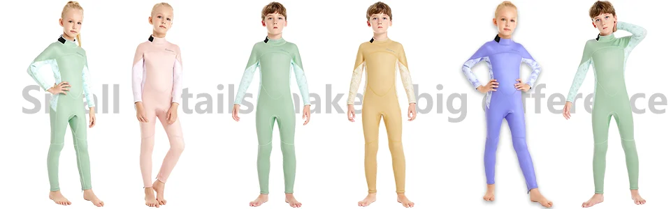 Traje de neopreno para niñas de 2.5 mm con manga larga