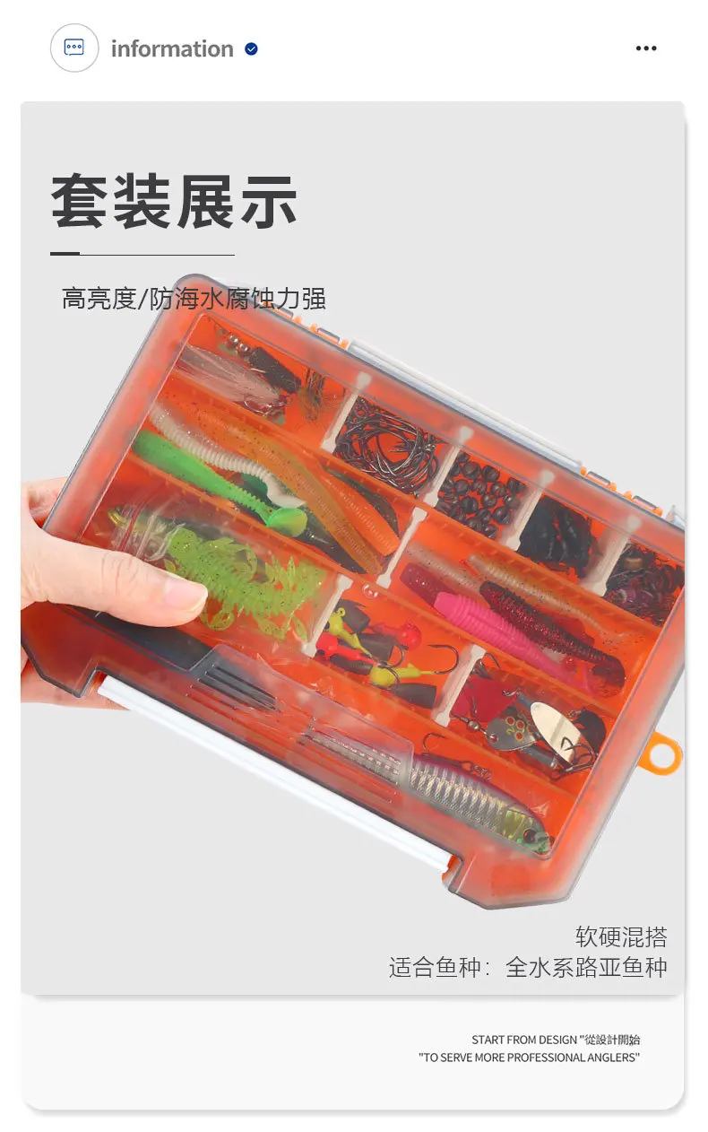 Caja de almacenamiento con compartimentos para cada señuelo
