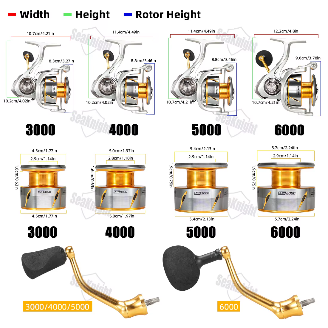 Carrete SeaKnight RAPID2X 6.2:1 – Giratorio anticorrosión para agua salada - imagen 3