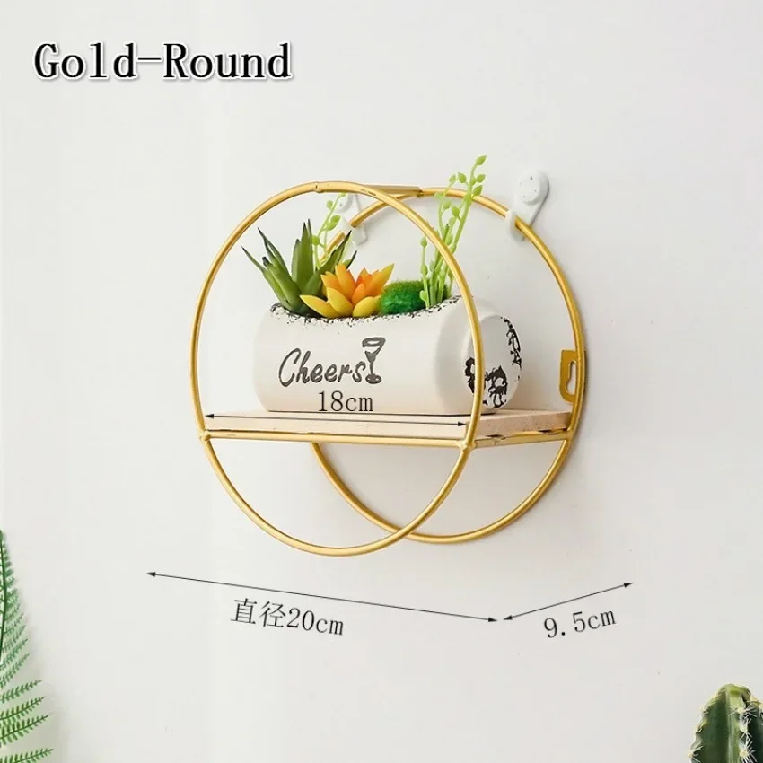 Estante de pared nórdico de metal y hierro para almacenamiento - imagen 2