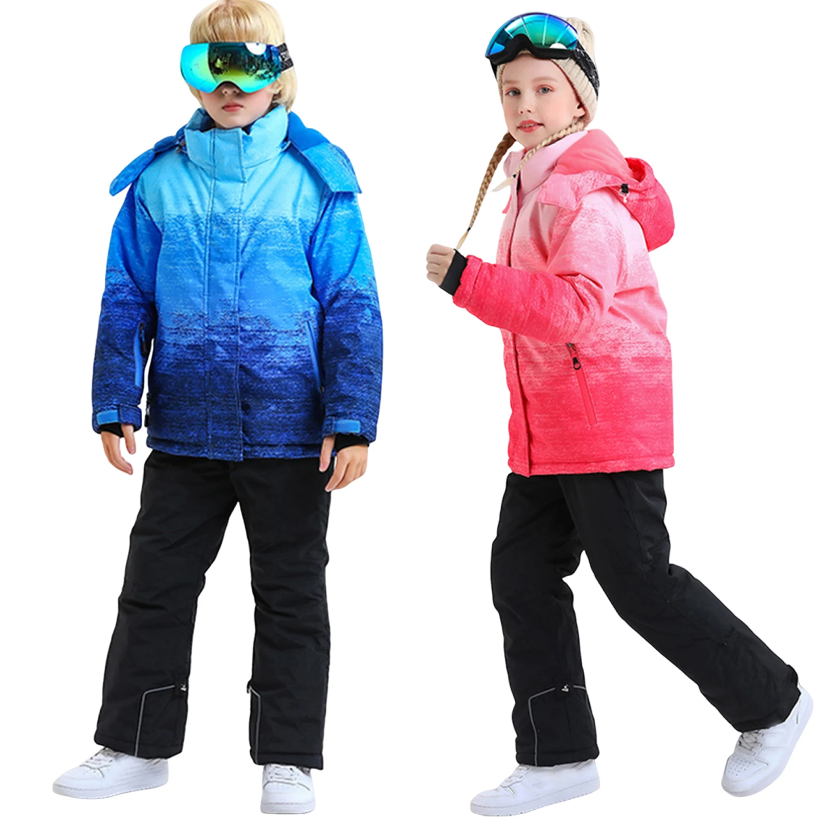 Traje de nieve térmico infantil con capucha para esquí y snowboard - imagen 4