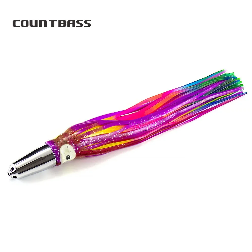 Señuelo trolling COUNTBASS Bullet Head – Jet con falda de calamar - imagen 2