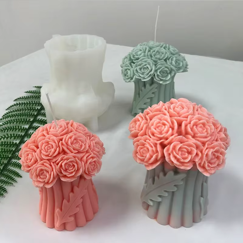 Molde de Silicona 3D Ramo Rosas para Manualidades, Resina y Velas - imagen 5