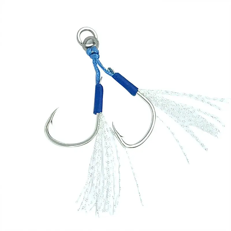 Anzuelos auxiliares slow jigging Blue Line – dobles de cristal