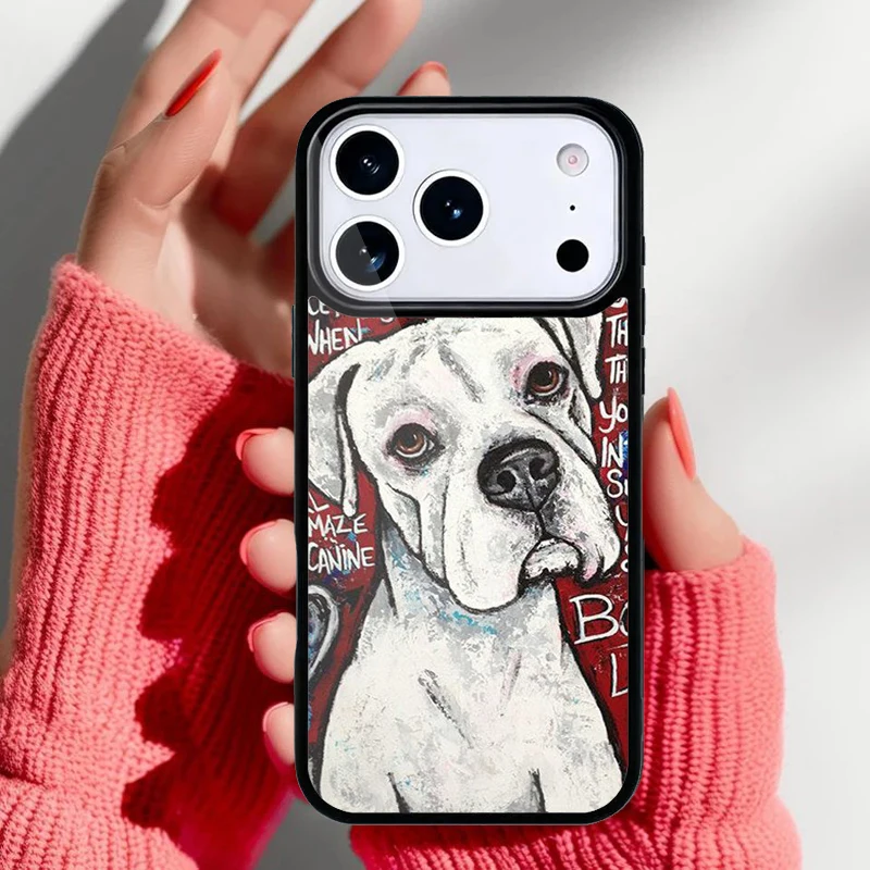 Detalle del estampado de cachorros Boxer en la funda