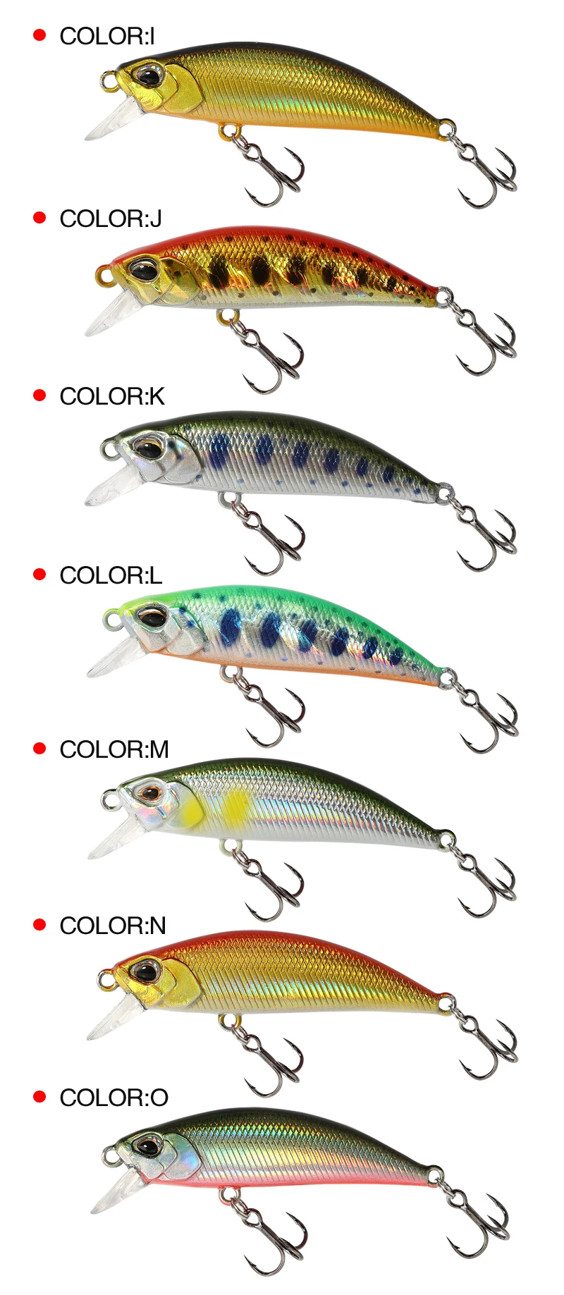 Señuelo minnow en mano para escala