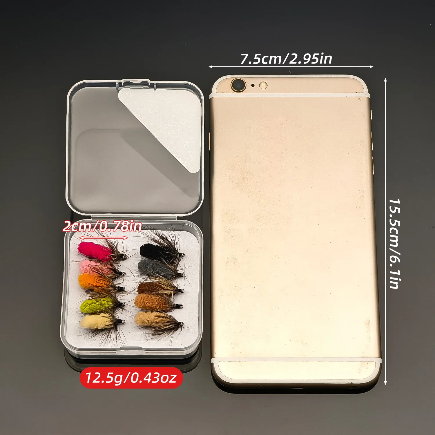 ANFS Moscas artificiales atadas a mano con caja para pesca - imagen 2