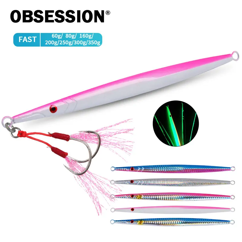 OBSESSION J5 Jig Head luminoso para pesca de agua salada - imagen 4