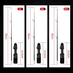 Caña pesca hielo ML M MH fibra vidrio ultraligera