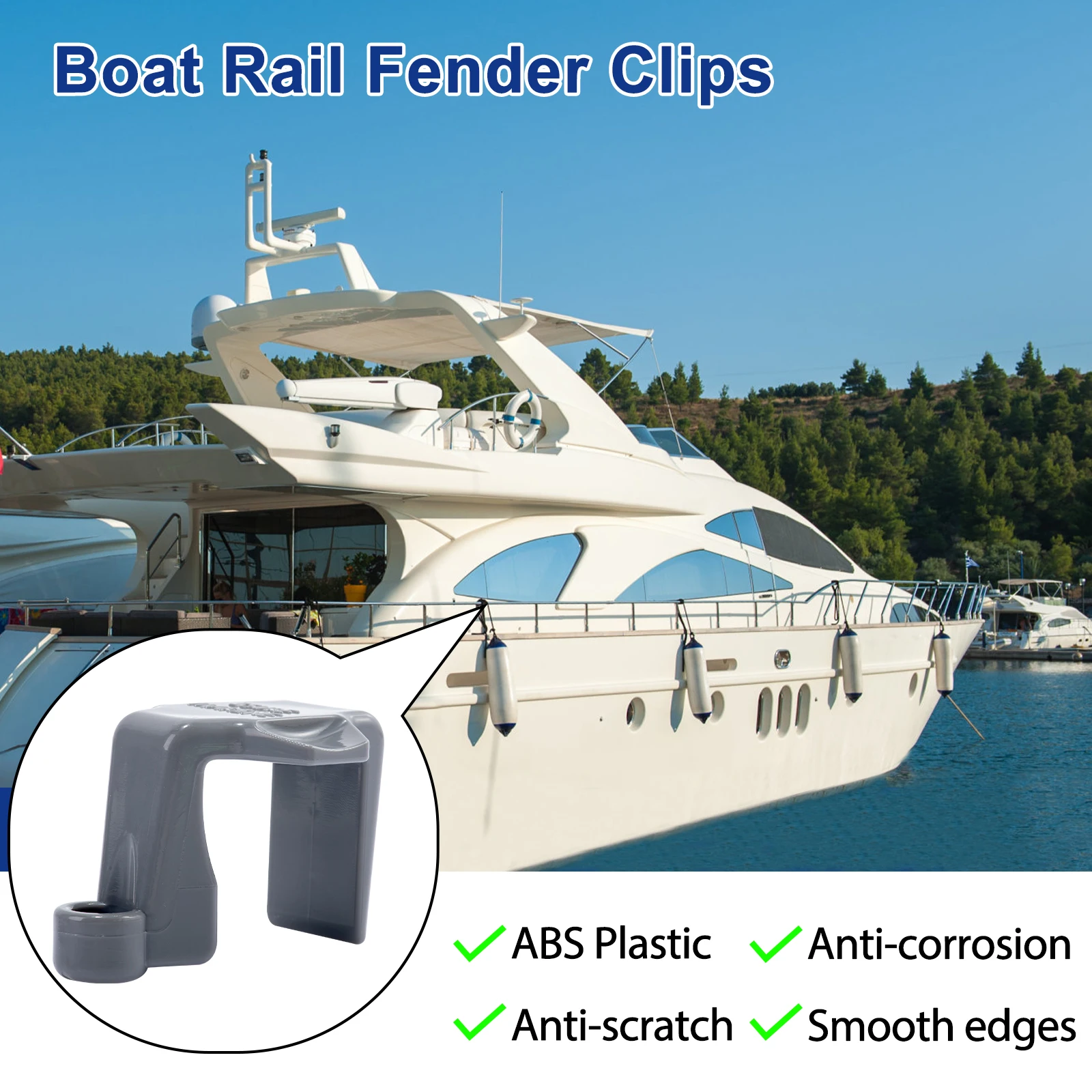 Goture clips para defensas de barco y pontón ABS duraderos - imagen 3
