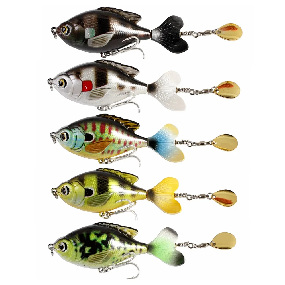 Whopper Popper plopper topwater duro con cola giratoria - imagen 5