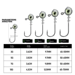 Anzuelos Swimbait de metal con ojos luminosos – alta resistencia