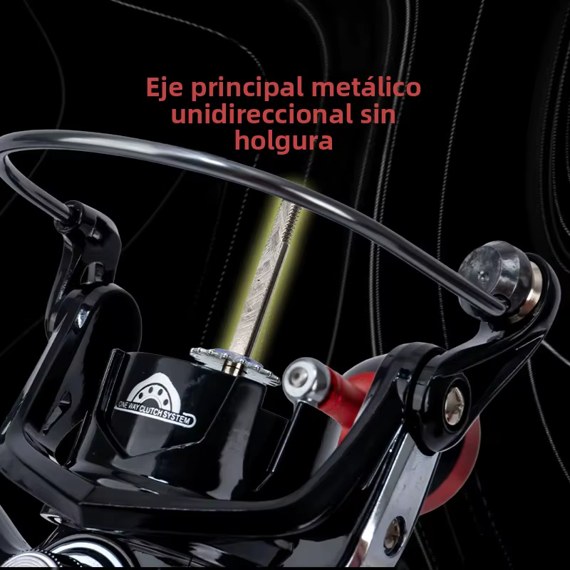 Carrete Giratorio DEUKIO 12kg 2+1 Rodamientos Manivela Metal - imagen 3