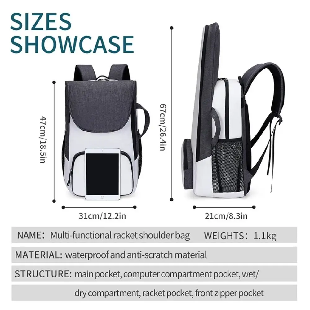 Mochila plegable para raquetas de tenis con compartimento zapatos