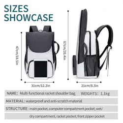 Mochila plegable para raquetas de tenis con compartimento zapatos