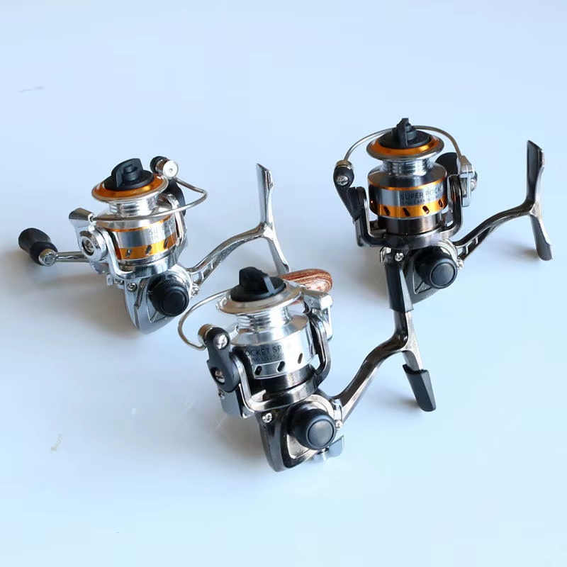 Carrete Giratorio Mini Metal – Para pesca en orilla e invierno - imagen 2