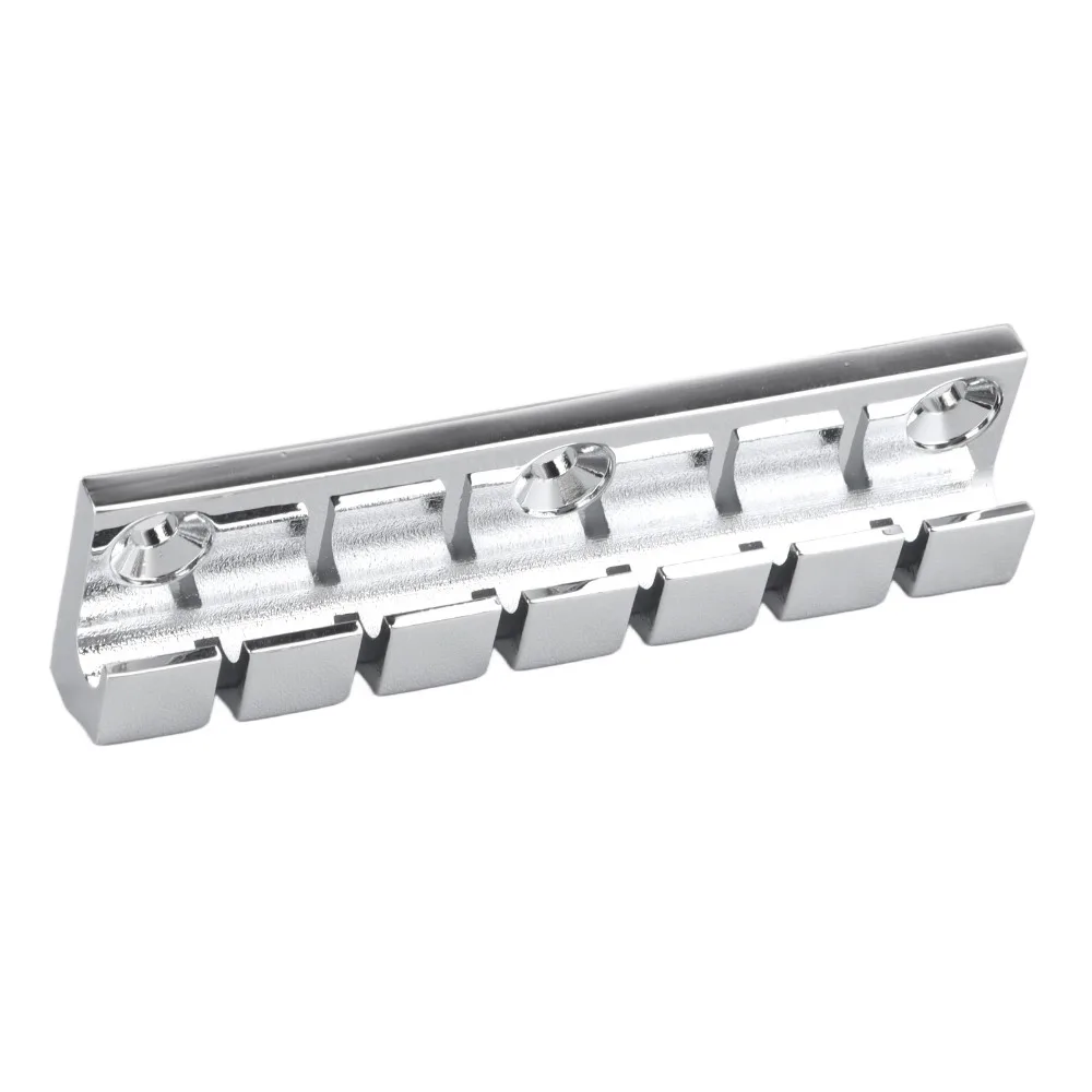 Puente fijo para guitarra eléctrica de acero plateado, rígido