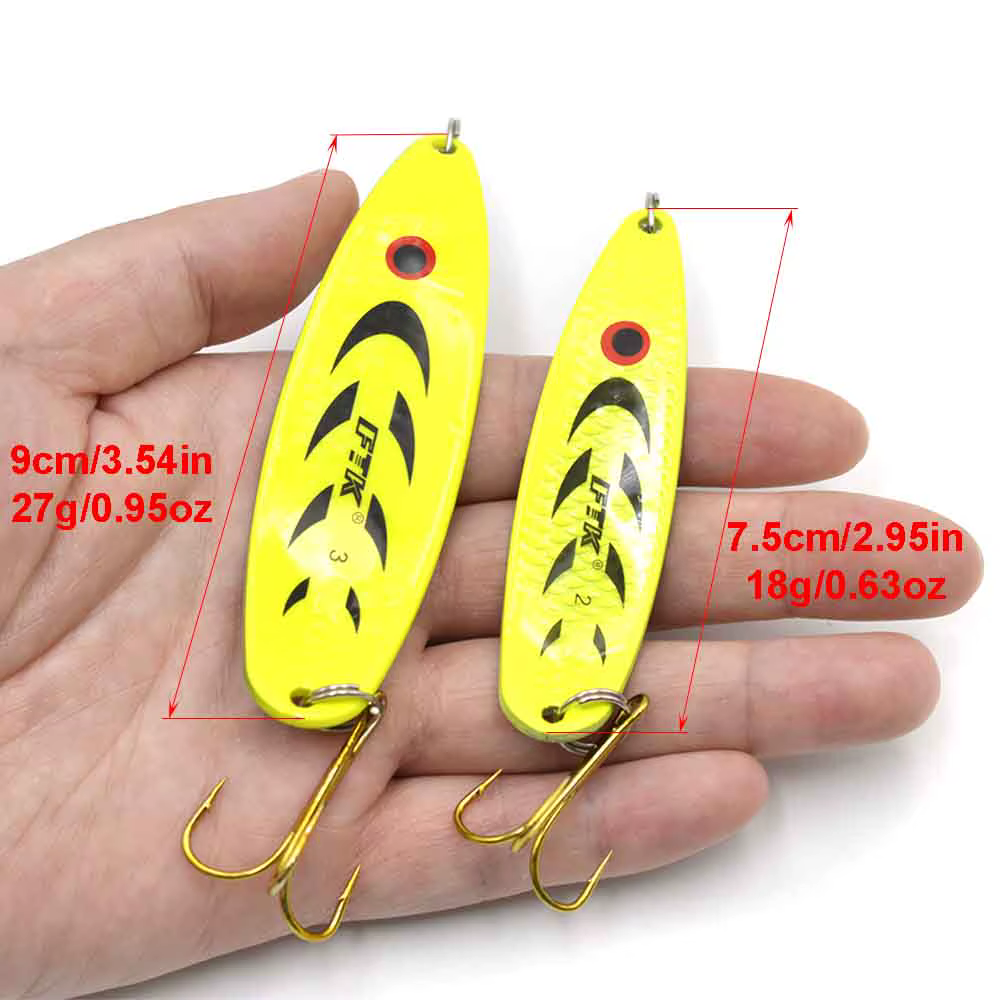 Señuelo Spoon Metálico FTK – Anzuelos triples para trucha y lubina - imagen 3