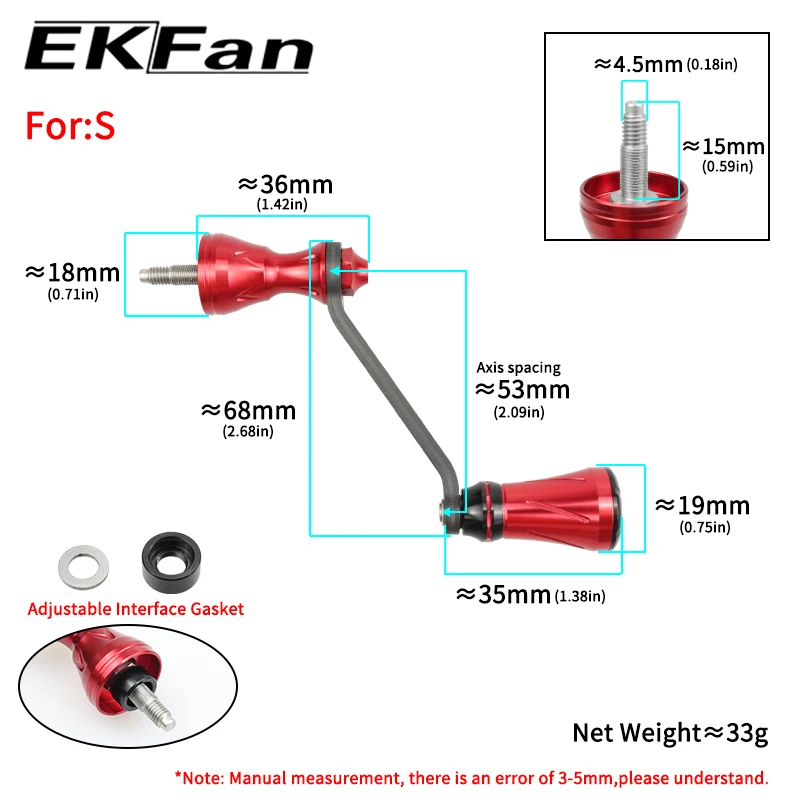 Mango de carbono instalado en carrete SHI de agua salada ligera