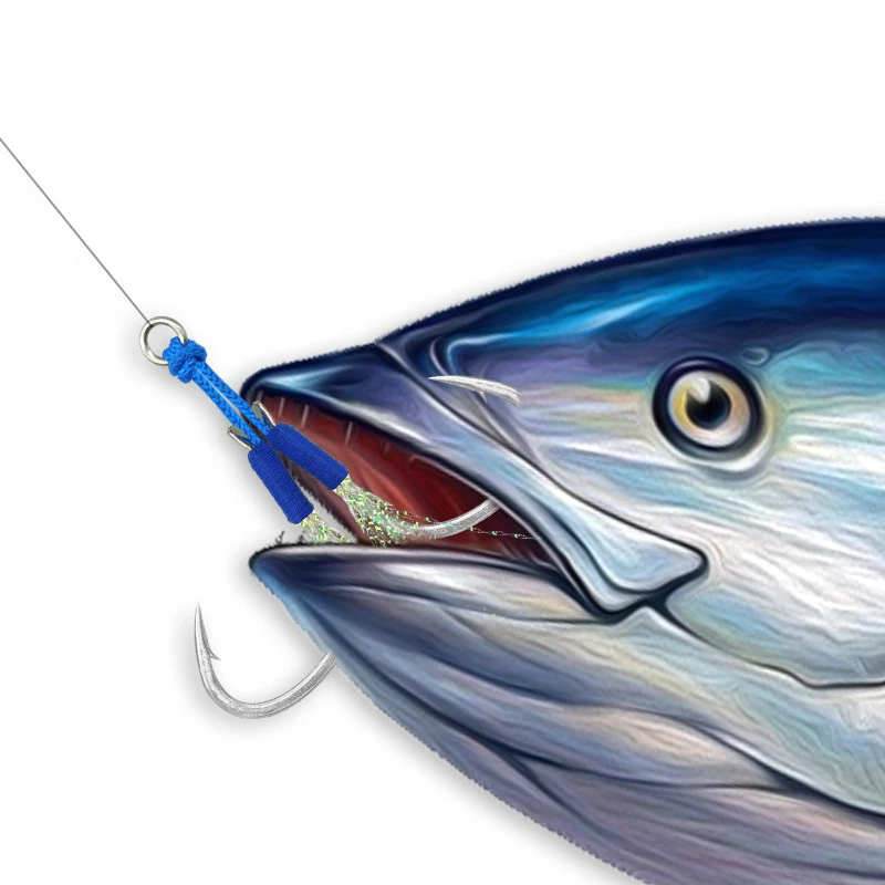 Anzuelos auxiliares slow jigging Blue Line – dobles de cristal - imagen 3