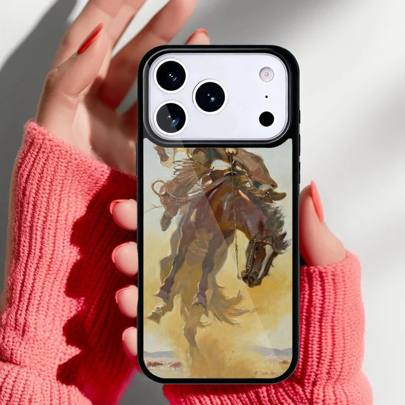 Funda con diseño vaquero rodeo vista frontal
