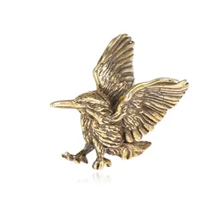 Estatua decorativa de latón mini águila de alas abiertas
