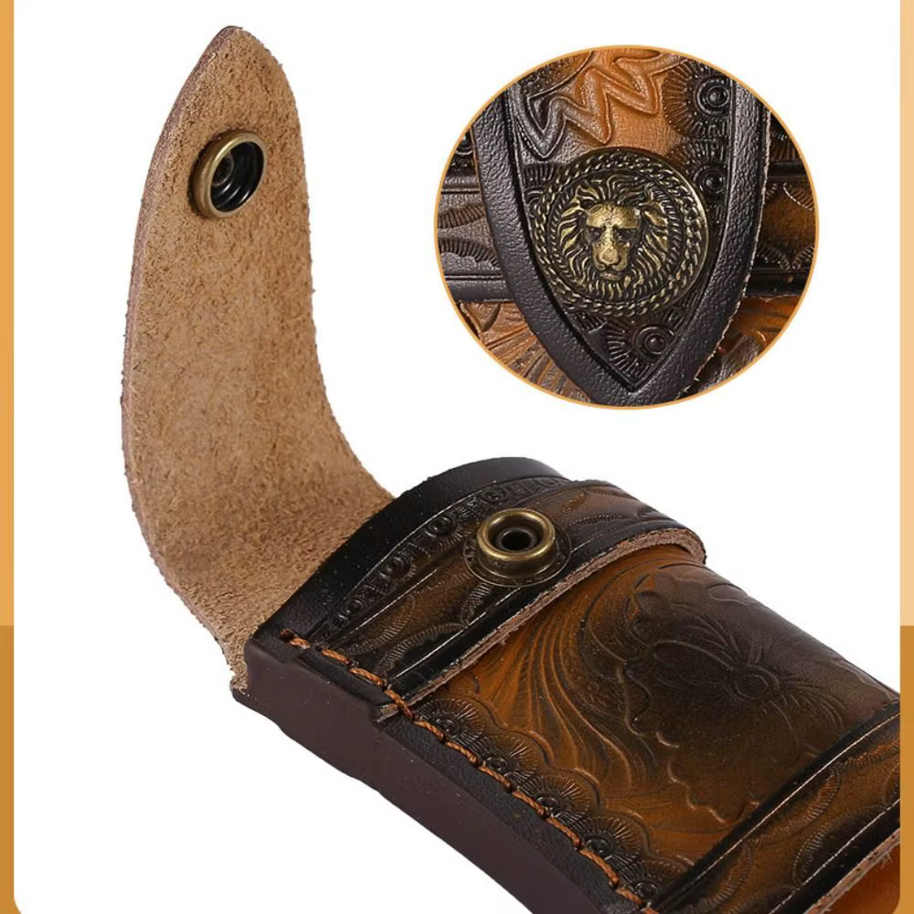Fundas de Cuero para Navaja – Dos Capas con Presilla de Cinturón y Bolsillo Linterna - imagen 3