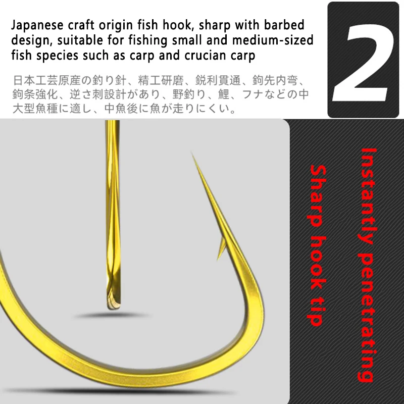 Anzuelo para carpa cruciana de acero al alto carbono japonés - imagen 2
