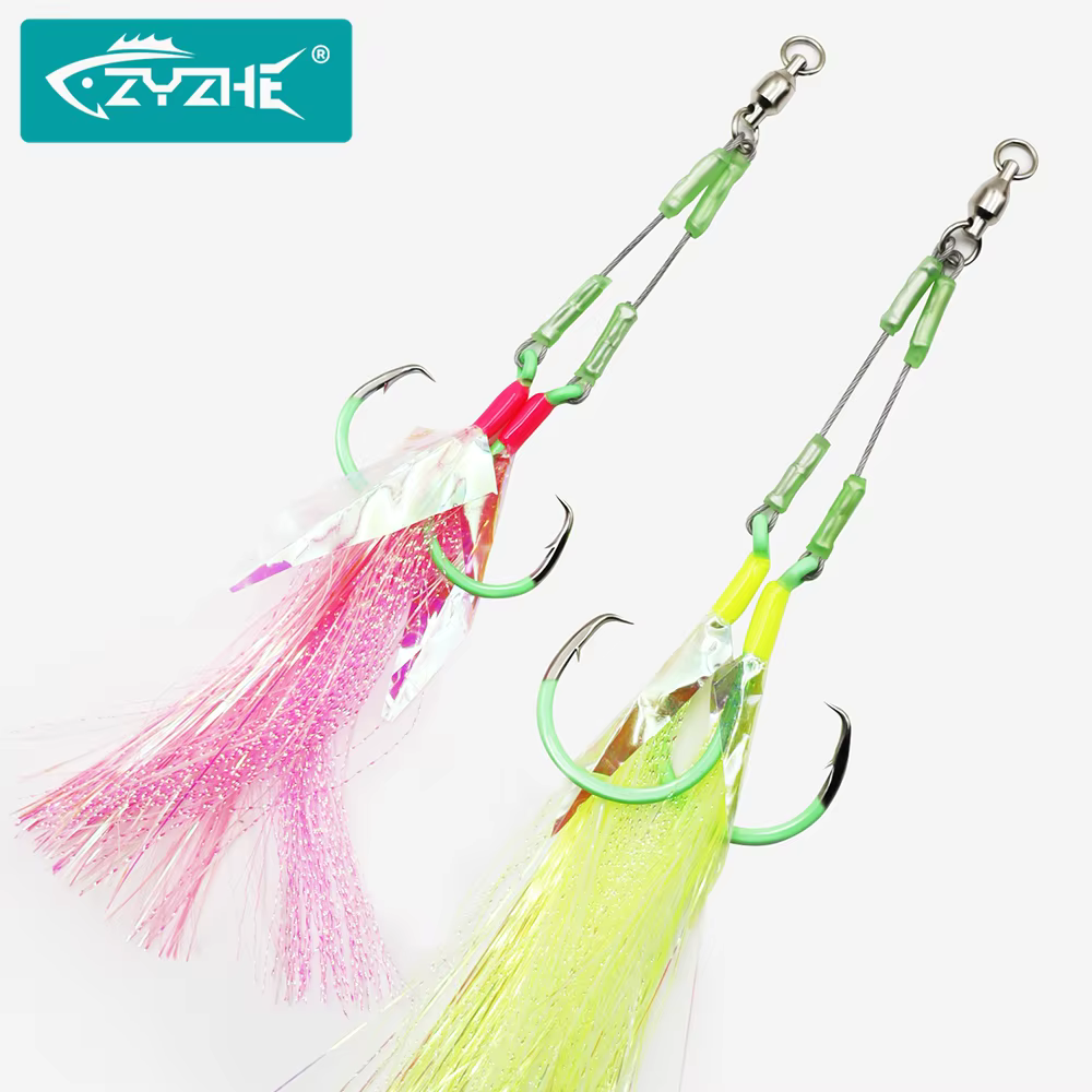 Jig luminoso ZYZHE con círculo y alambre de acero para pesca marina