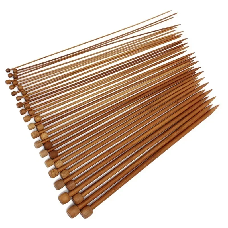Agujas de tejer bambú carbonizado con puntas finas para suéter - imagen 3