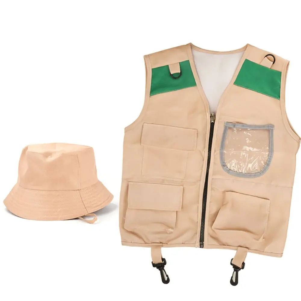 Disfraz de explorador infantil multicolor cargo, sombrero incluido
