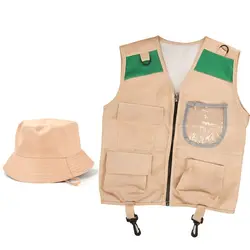 Disfraz de explorador infantil multicolor cargo, sombrero incluido