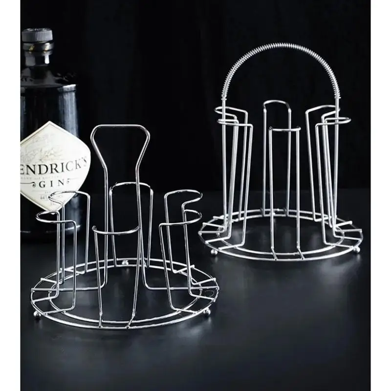 Soporte de tazas de hierro con diseño funcional