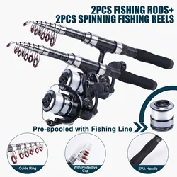 Combo de pesca telescópico Goture – Kit completo para viaje