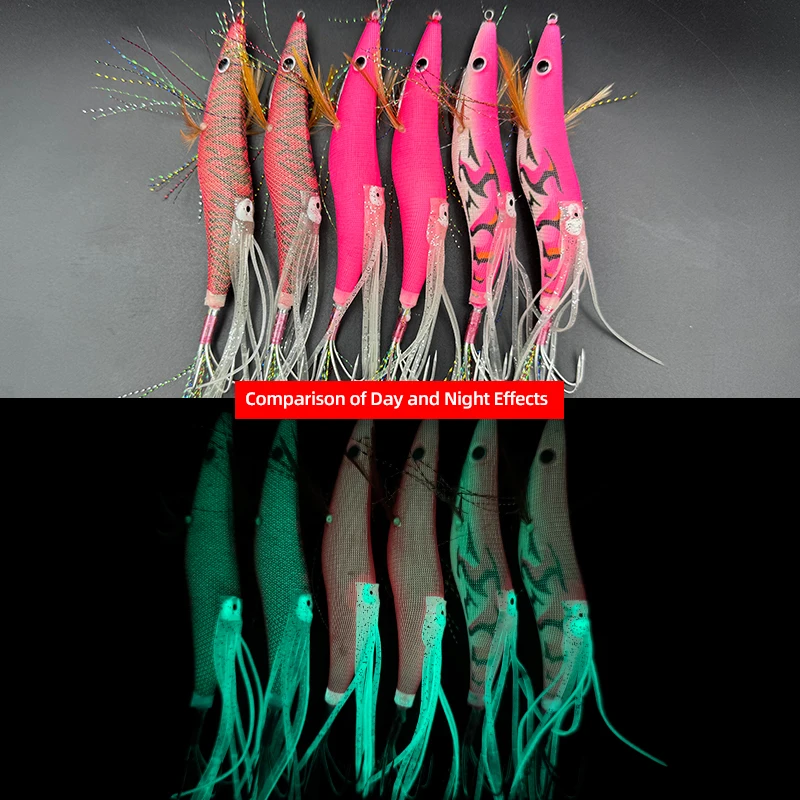 ShareShark señuelo de madera UV para calamar y pulpo – camarón - imagen 3