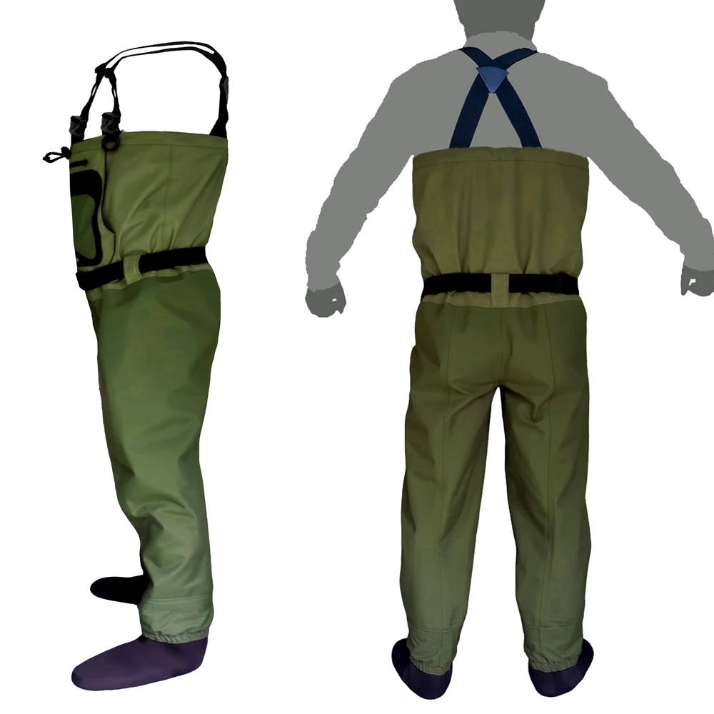 Vadeadores pesca con mosca impermeables transpirables con calcetín - imagen 3