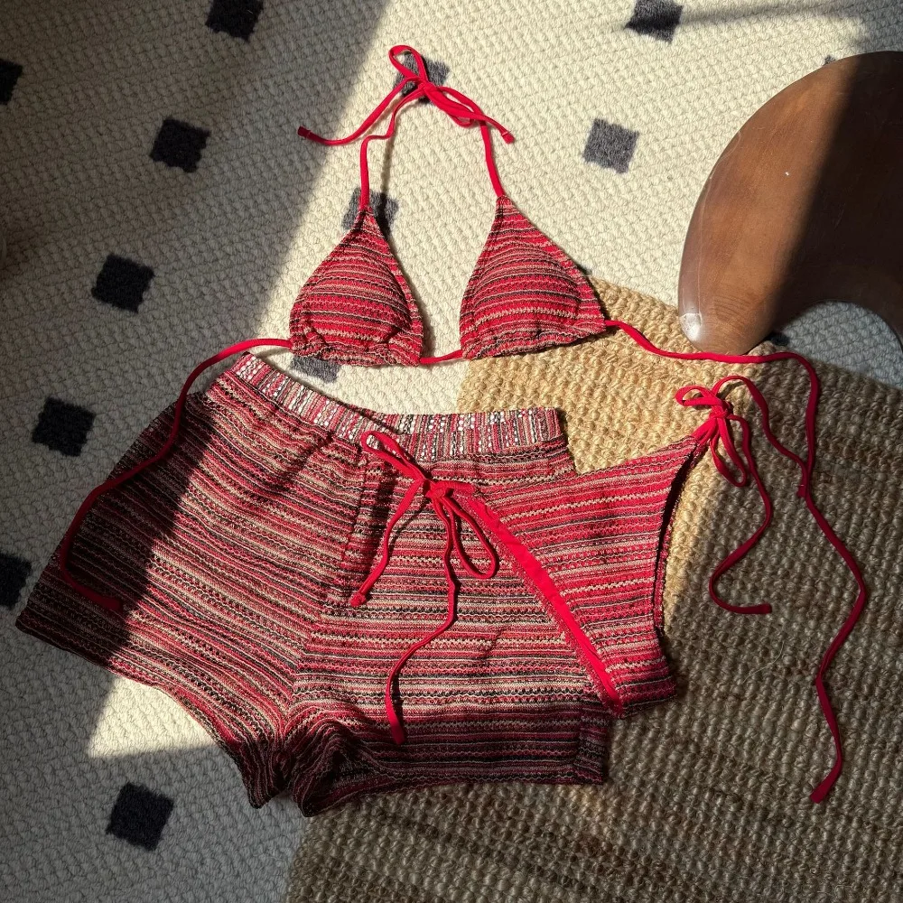 Bikini a rayas vintage mujer con tejido premium y estilo playero - imagen 2