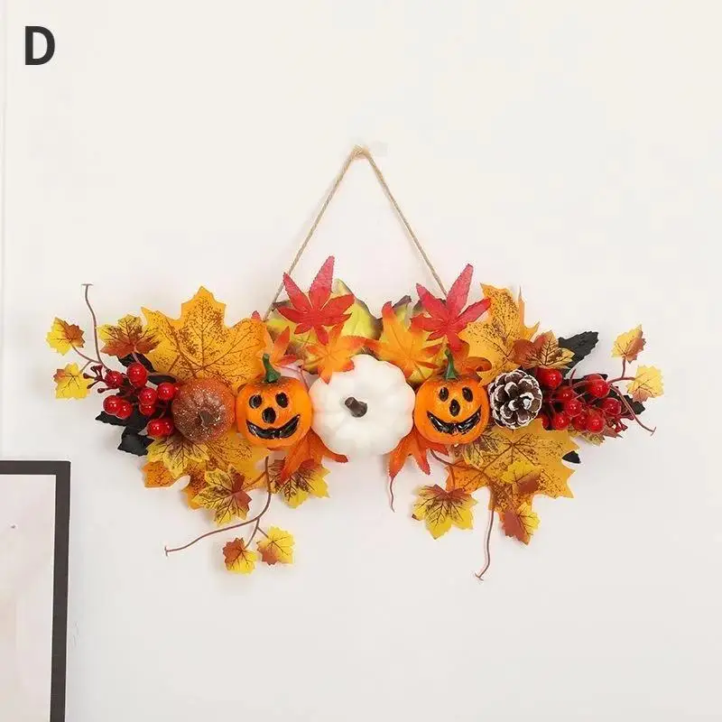 Colgante decorativo Halloween hoja de arce y calabaza para pared - imagen 4