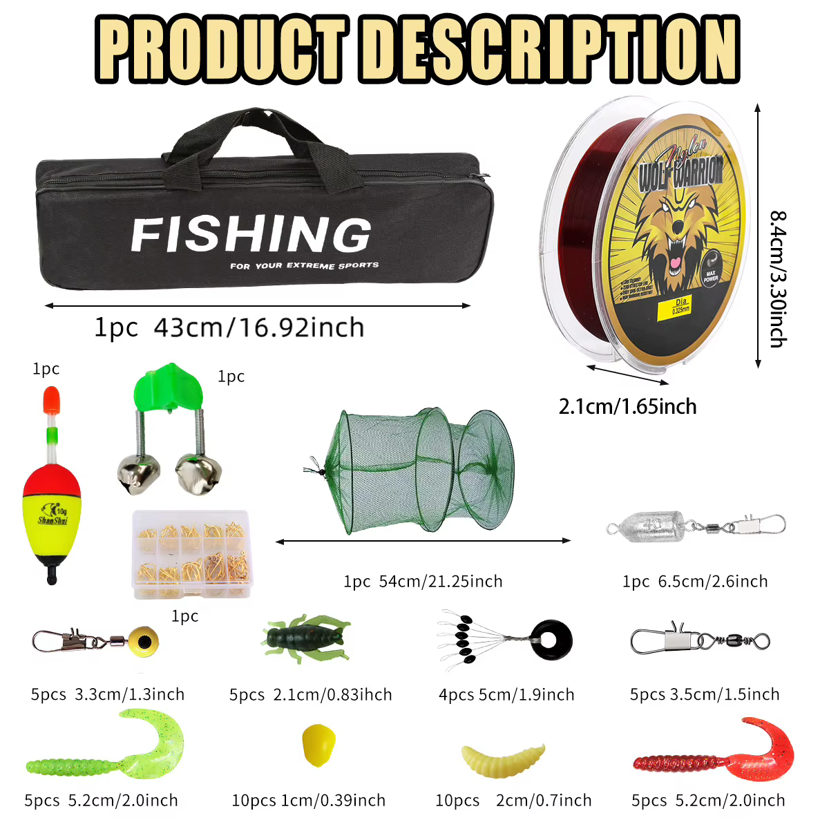 Caña telescópica compacta con carrete — kit de pesca para mar y río - imagen 3